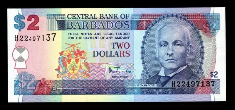 Barbados 2 Dollars 1998
P# 54a; H22497137; UNC.