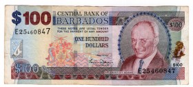 Barbados 100 Dollars 2007
P# 71; VF