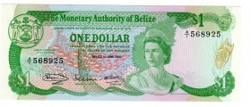 Belize 1 Dollar 1976 Rare A1 Prefix
P# 33c; UNC