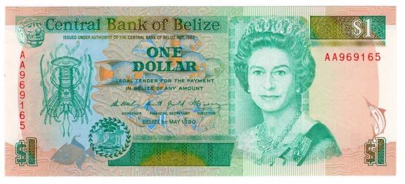 Belize 1 Dollar 1990
P# 51; UNC