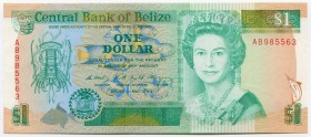 Belize 1 Dollar 1990
P# 51; № AB 985563; UNC