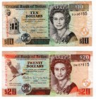Belize 10 & 20 Dollars 2011-2012
VF