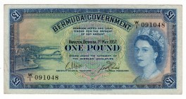 Bermuda 1 Pound 1957 Rare
P# 20; GVF