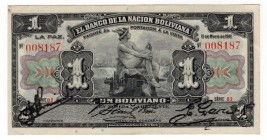 Bolivia 1 Boliviano 1911
P# 102; AUNC