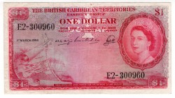 British Caribbean Territories 1 Dollar 1954
P# 7b; VF