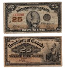 Canada 25 Cents 1900 -1923 Lot of 2 Notes
P# 9b, 10; F