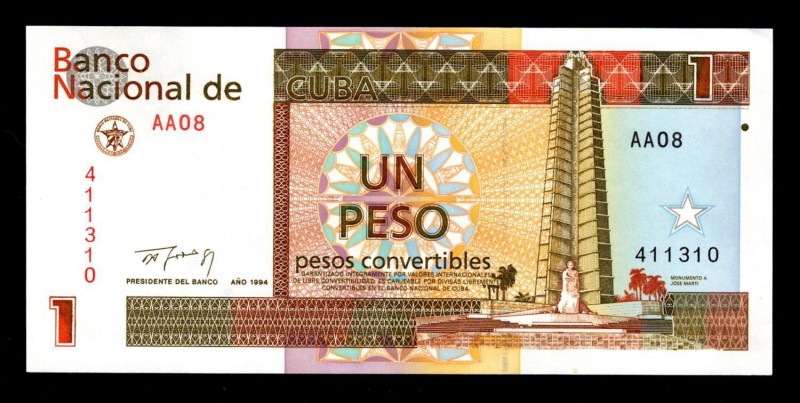 Cuba 1 Peso 1994
P# FX37; 411310; Not common!; UNC.