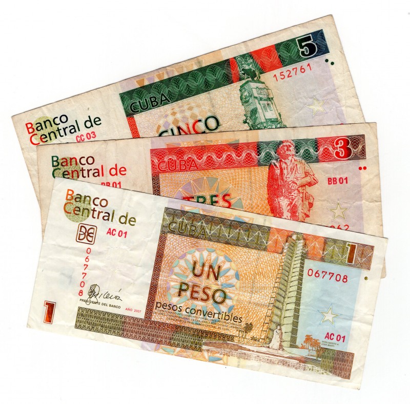 Cuba 1-3-5 Pesos 2006-2007 Foreign Exchange
VF