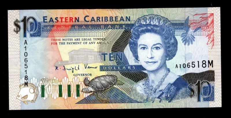 East Caribbean States 10 Dollars 1993 Rare Letter
P# 27M; A106518M; UNC.