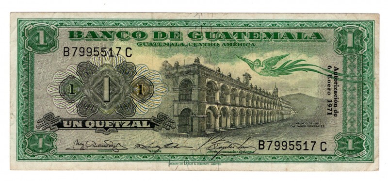 Guatemala 1 Quetzal 1971
P# 52h; VF