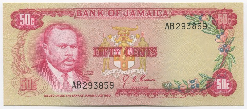 Jamaica 50 Cents 1960 (1970)
P# 53a; UNC