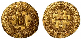 GENOVA. Galeazzo Maria Sforza (1466-1476) - Ducato. Castello in cornice d'archi sormontato da biscione. R/ Croce patente in cornice d'archi. MIR., 114...