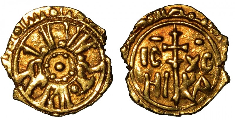 MESSINA. Guglielmo I (1154-1166) - Tarì, anno 1154. Legenda cufica. R/ Croce ast...