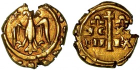 MESSINA. Federico II di Svevia (1197-1250) - Multiplo di tarì, anni tra il 1209 e il 1220. . Aquila ad ali spiegate. R/ Croce astile accantonata da sc...