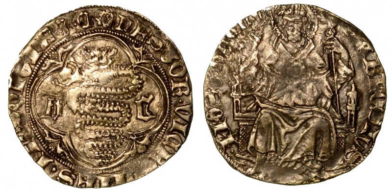 MONZA. Estore Visconti (1407-1413) - Grosso. Biscia viscontea coronata; ai lati,...