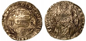 MONZA. Estore Visconti (1407-1413) - Grosso. Biscia viscontea coronata; ai lati, le iniziali H - E R/ Sant'Ambrogio seduto con staffile e pastorale. C...