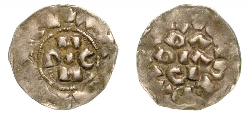 PAVIA. Enrico II di Franconia (1046-1056). Denaro. H|| RIC||N. R/ PA||PIA||CI. M...