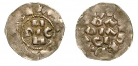 PAVIA. Enrico II di Franconia (1046-1056). Denaro. H|| RIC||N. R/ PA||PIA||CI. MIR 836 g. 1,2. arg BB