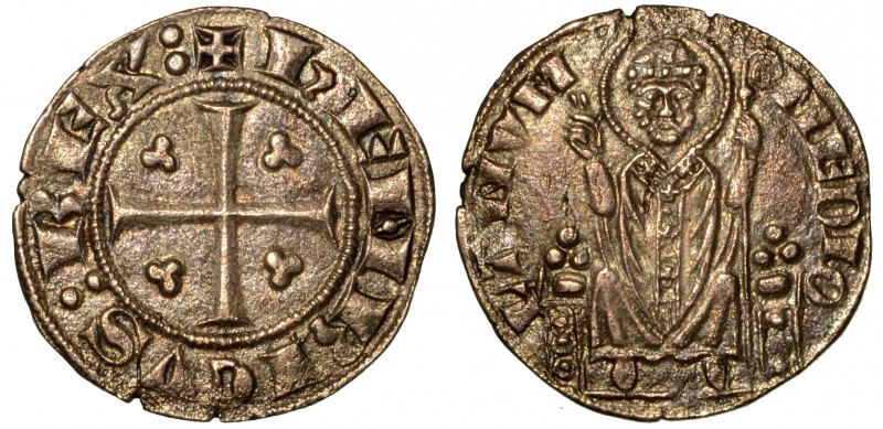 MILANO. Enrico VII di Lussemburgo (1310-1313) - Ambrosino grosso (con REX). Croc...