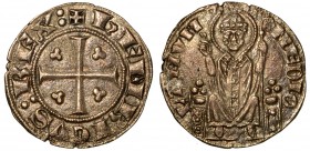 MILANO. Enrico VII di Lussemburgo (1310-1313) - Ambrosino grosso (con REX). Croce accantonata da quattro trifogli. R/ Sant’Ambrogio, mitrato e nimbato...