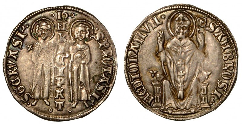 MILANO. Enrico VII di Lussemburgo (1310-1313) - Grosso con i tre santi (con IMPE...