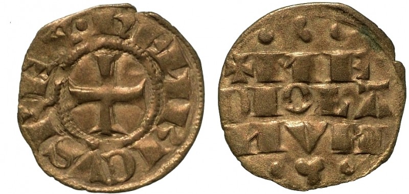 MILANO. Enrico VII di Lussemburgo (1310-1313) - Denaro imperiale (con REX). Croc...