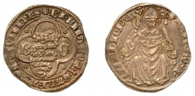 MILANO. Bernabo' e Galeazzo II Visconti (1354-1378) - Grosso. Biscia entro cornice, tra le iniziali B – G; agli angoli della cornice, rosette a cinque...