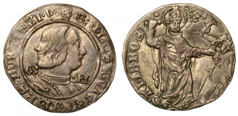 MILANO. Galeazzo Maria Sforza (1466-1476) - Grosso da 4 soldi. Busto a d. corazz...