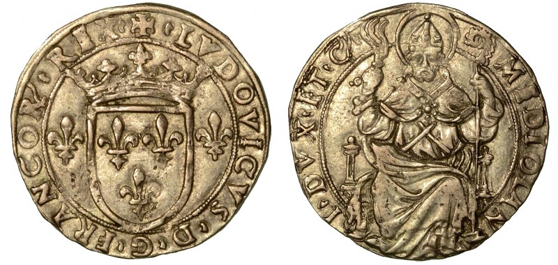 MILANO. Ludovico XII d'Orleans (1500-1512) - Grosso regale da 6 soldi. Scudo di ...