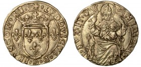 MILANO. Ludovico XII d'Orleans (1500-1512) - Grosso regale da 6 soldi. Scudo di Francia coronato e affiancato da due gigli. R/ Sant’Ambrogio, mitrato ...