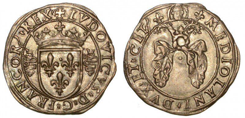 MILANO. Ludovico XII d'Orleans (1500-1512) - Grosso regale da 3 soldi. Scudo di ...