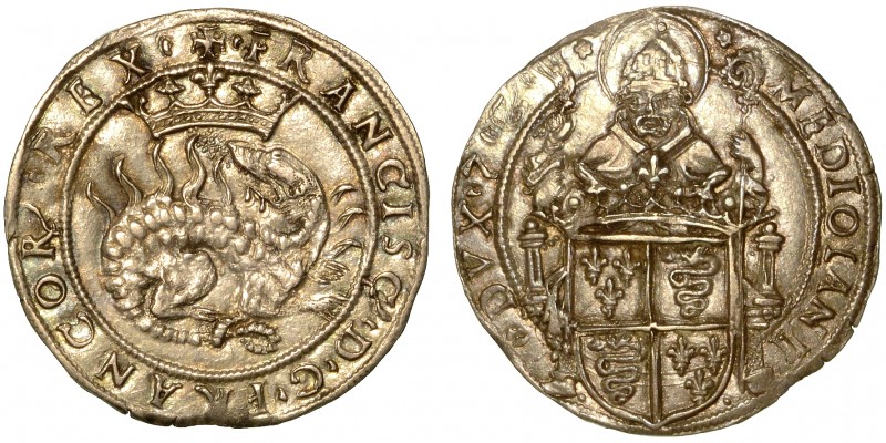 MILANO. Francesco I d'Angouleme (1515-1521) - Grosso da soldi 6. Salamandra tra ...