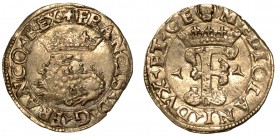MILANO. Francesco I d'Angouleme (1515-1521) - Grosso da soldi 3. Salamandra tra le fiamme; in alto, corona. R/ Nel campo, l’iniziale F fiorata e sormo...