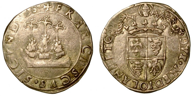 MILANO. Francesco II Sforza (1521-1535) - Da soldi 5, detto semprevivo. Tre mont...