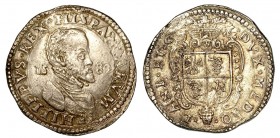 MILANO. Filippo II d'Asburgo (1554-1598) - Scudo 1582. Busto corazzato a d. R/ Stemma inquartato con l'aquila e la biscia sormontato da corona da cui ...