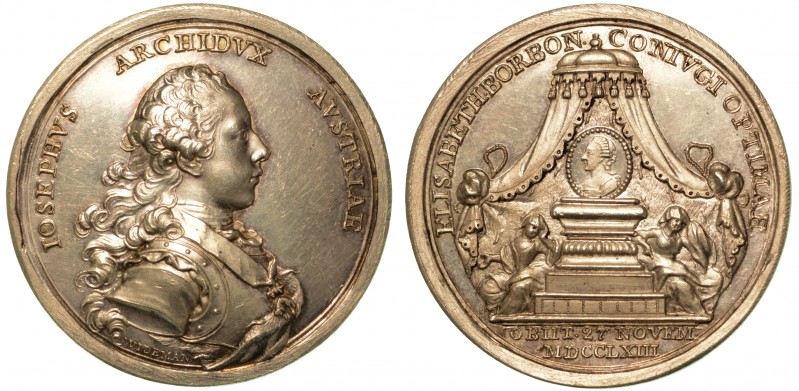Giuseppe II d'Asburgo (1765-1790) - Medaglia in argento 1763. Commemorazione del...