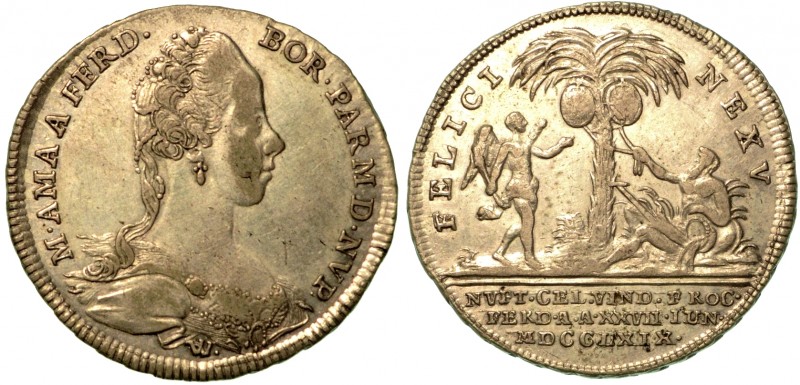 Maria Amalia d’Austria Borbone (1746-1804) - Medaglia o gettone in bronzo argent...