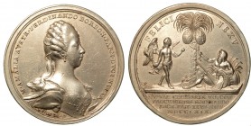 Maria Amalia d’Austria Borbone (1746-1804) – Medaglia in argento 1769. Busto a destra. R/ Nel campo, sulla destra, il fiume Po sdraiato; a sinistra, i...