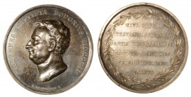 Il Comune di Parma a Giambattista Bodoni (1740-1813) - Medaglia in argento 1802. Opus Manfredini. Nel centro testa a sinistra. R/ Entro corona di allo...