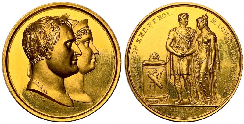 Napoleone I Imperatore (1804-1814) Medaglia in oro Matrimonio tra Napoleone I e ...