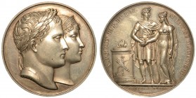 Napoleone I Imperatore (1804-1814) - Medaglia in argento. Matrimonio tra Napoleone I e Maria Luigia d'Austria a Parigi, 1810, Parigi op. Andrieu & Jou...