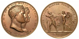 Napoleone I Imperatore (1804-1814) - Medaglia in bronzo. Matrimonio tra Napoleone I e Maria Luigia d'Austria a Milano 1810. Op. Manfredini. Busti acco...
