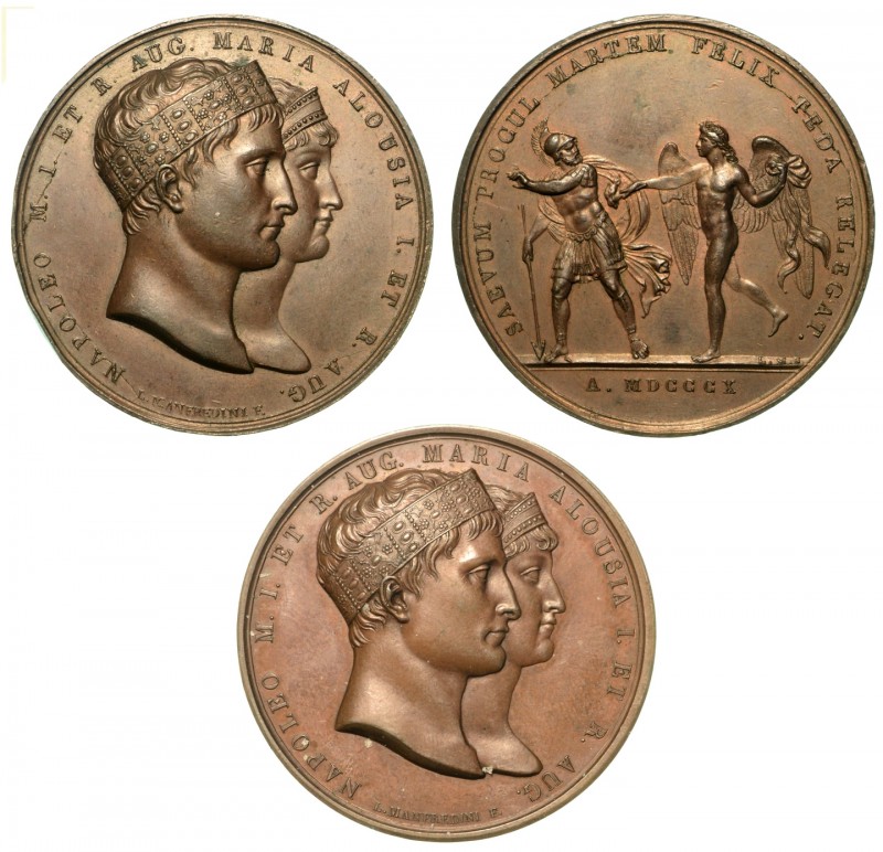 Napoleone I Imperatore (1804-1814) - Medaglia in bronzo. Matrimonio tra Napoleon...