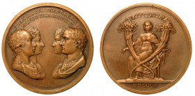 Napoleone I Imperatore (1804-1814) Medaglia in bronzo (riconio). Matrimonio tra Napoleone I e Maria Luigia d'Austria a Vienna, 1810, Vienna op. Stuckh...