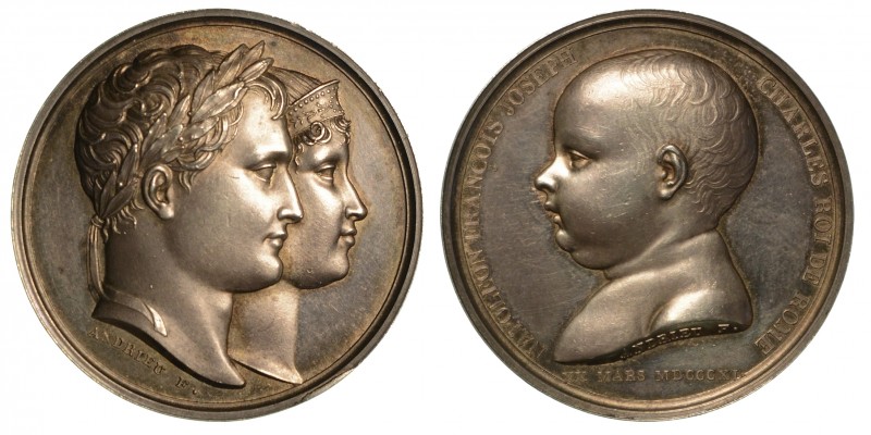 Napoleone I Imperatore (1804-1814) - Medaglia in argento. Nascita del Re di Roma...