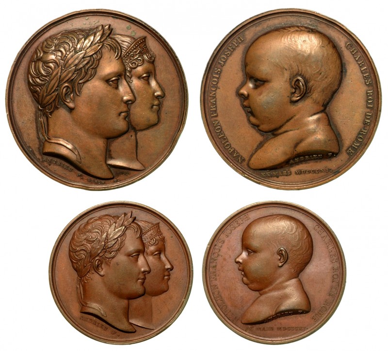 Napoleone I Imperatore (1804-1814) - Medaglia in bronzo. Nascita del Re di Roma,...