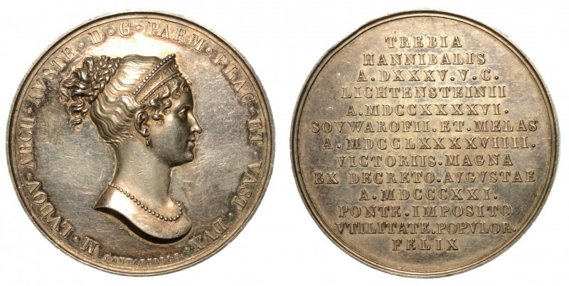Maria Luigia d'Austria (1815-1847) Medaglia in argento. Maria Luigia d'Austria p...