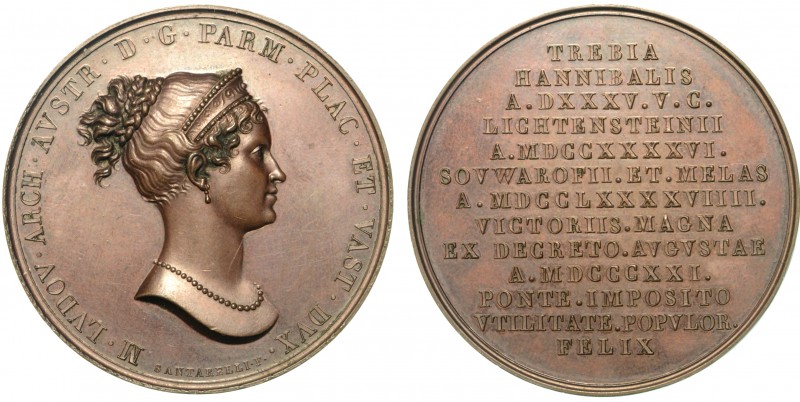 Maria Luigia d'Austria (1815-1847) Medaglia in bronzo. Maria Luigia d'Austria pr...
