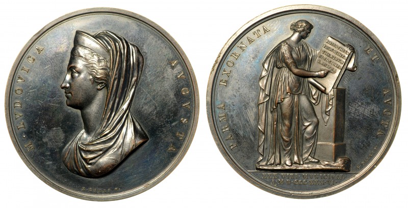 Maria Luigia d'Austria (1815-1847) Medaglia in bronzo 1836. Le Beccherie di Parm...