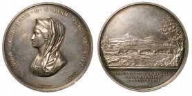 Maria Luigia d'Austria (1815-1847) Medaglia in argento 1836. Ponte sul fiume Arda. Opus E. Galli. Nel centro busto a sinistra, con diadema e velo. R/ ...